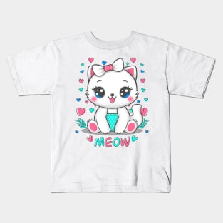 Little White Cat Kids T-Shirt